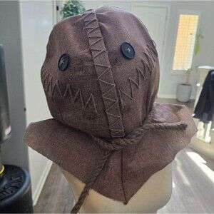 Halloween tri k or treat Sam head, burlap head. Adult size costume